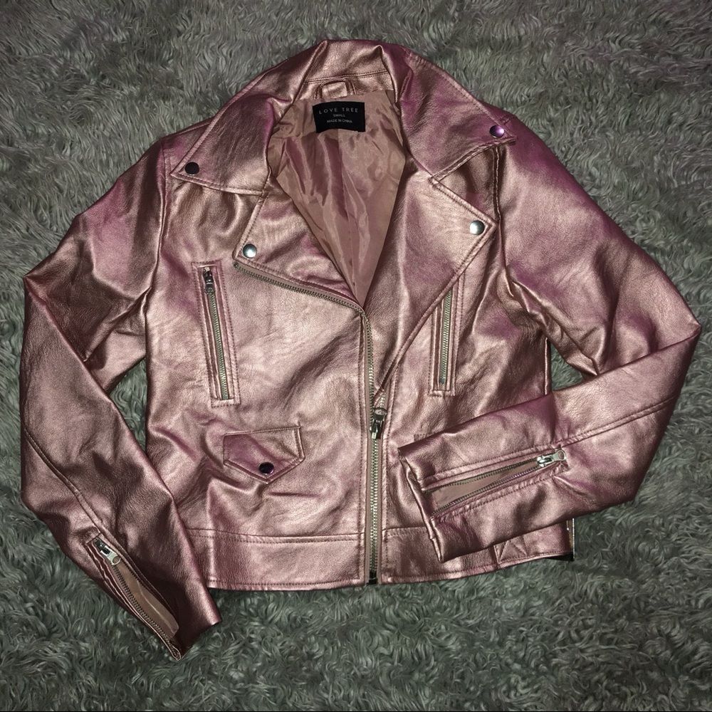 NWOT- Love Tree vegan leather motorcycle jacket